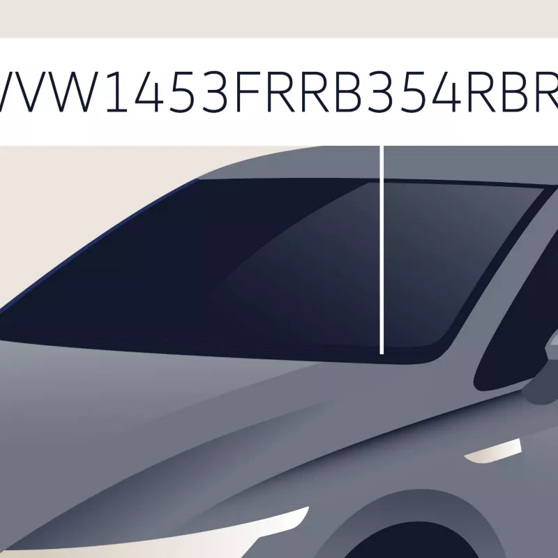 Where to find the VIN in the lower windscreen area