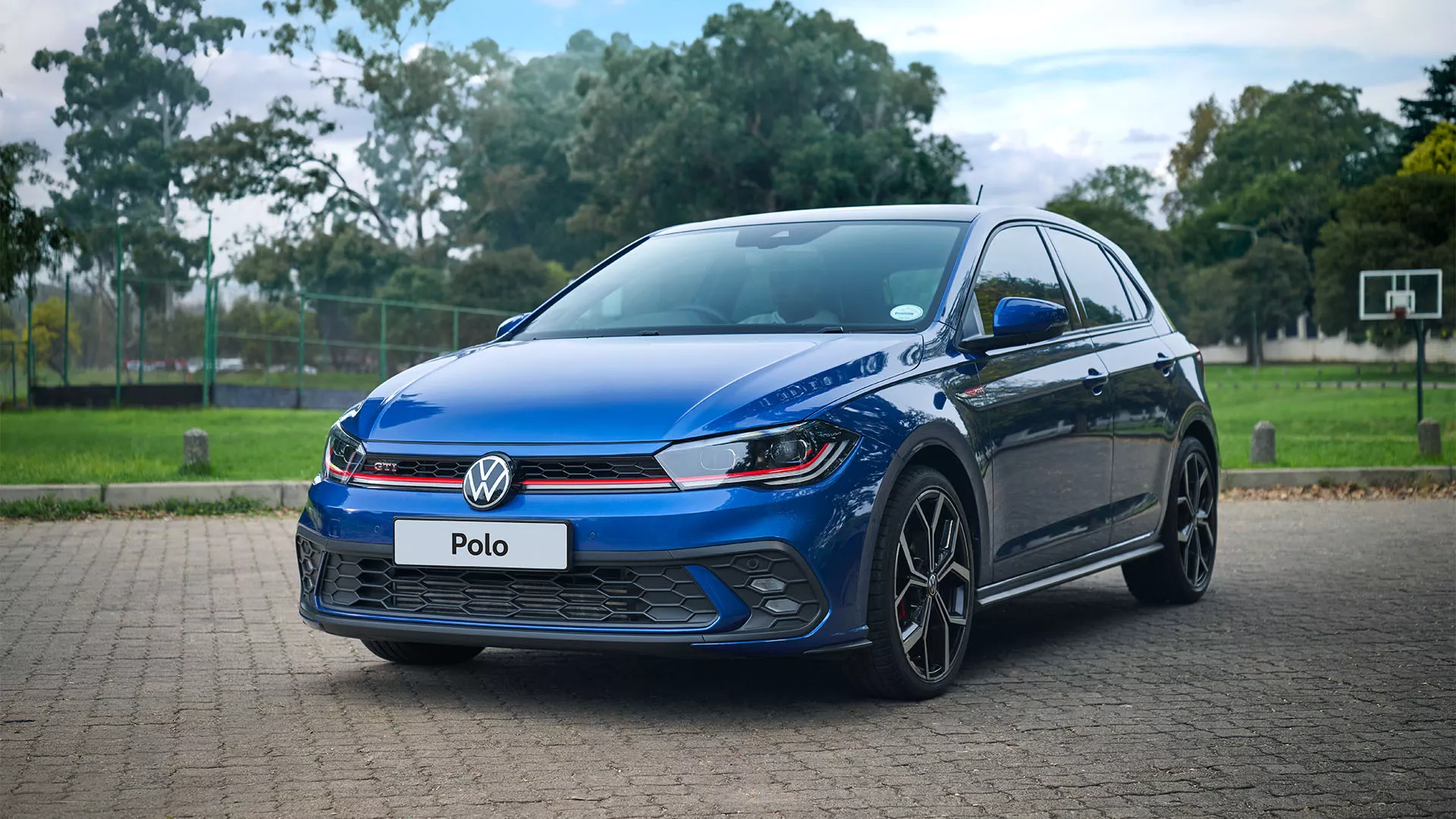 View from the top of a white Polo GTI