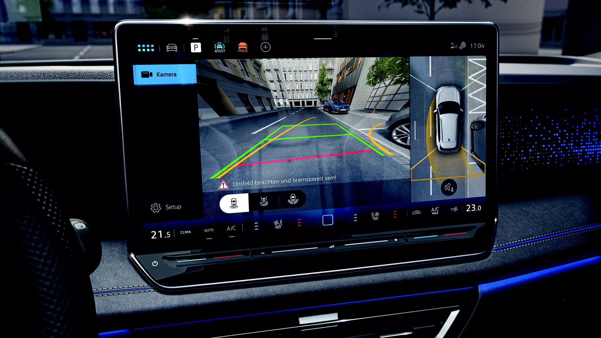Display of the optional Area View on the digital display of the VW Tiguan.
